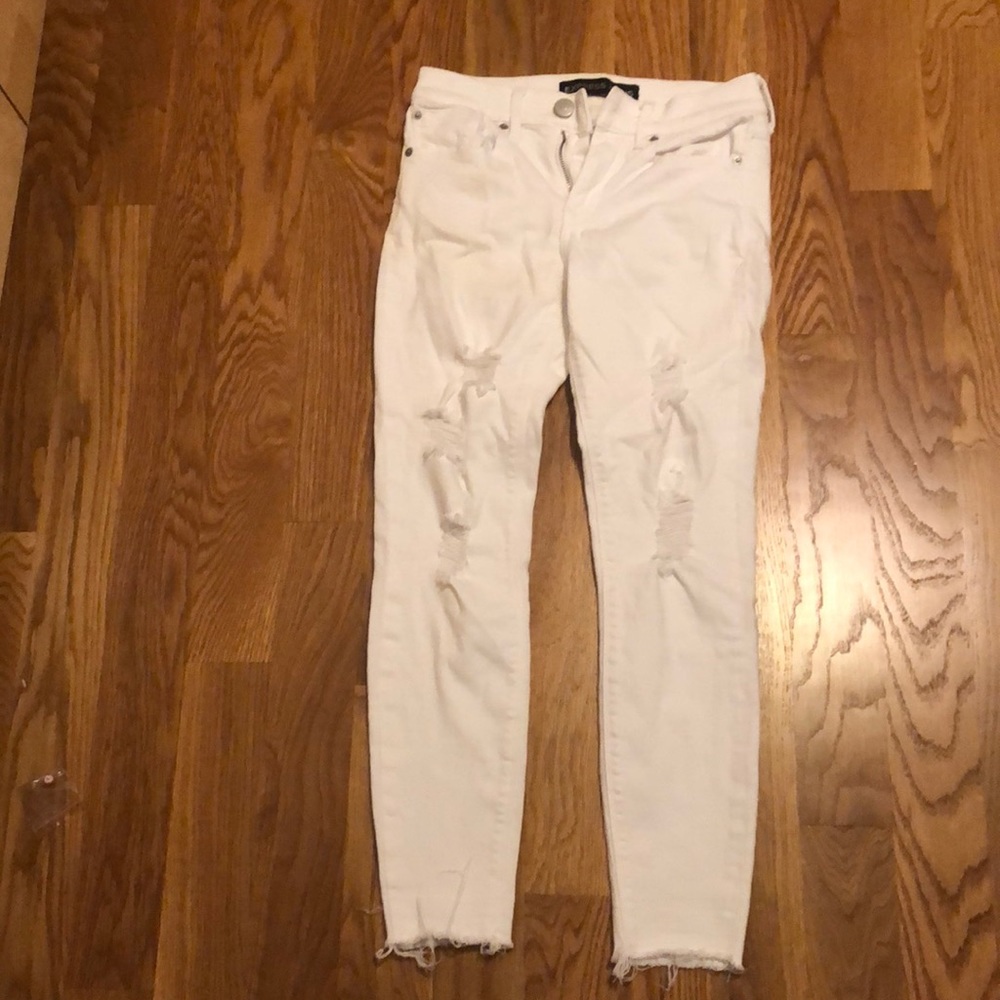 White ripped jeans